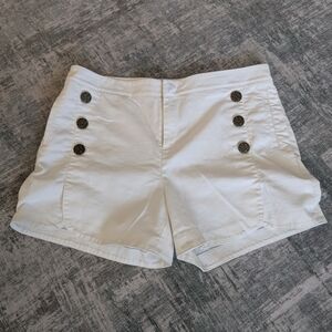 Cartonnier White High Waist Shorts Nautical Style